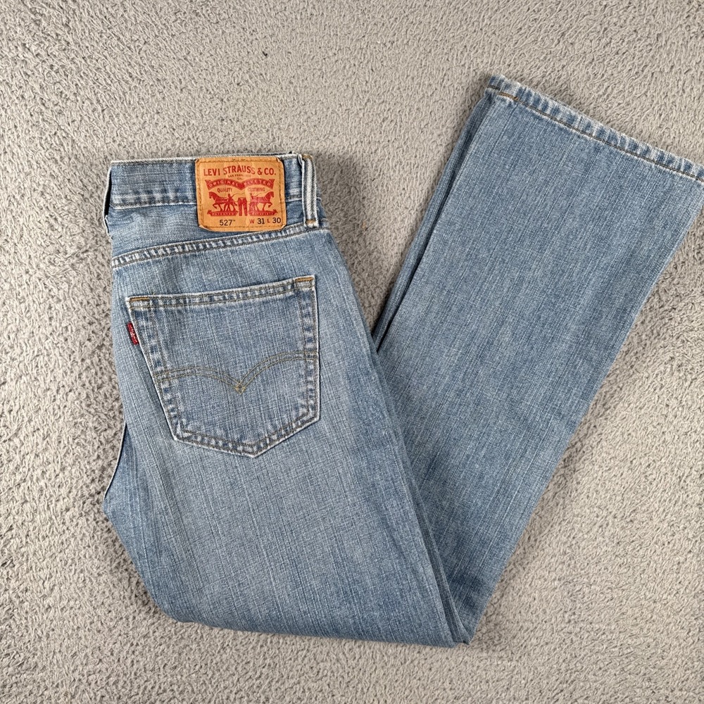 Levi's 527 Jeans Men's 31x30 Light Wash Blue Slim Boot Western Cowboy Bootcut